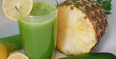 batido, jugo o licuado de piña y pepino