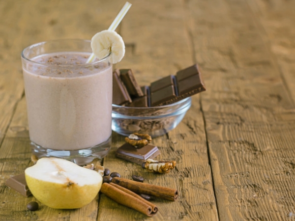 Batido de pera chocolate nueces y canela Batido de pera chocolate nueces y canela