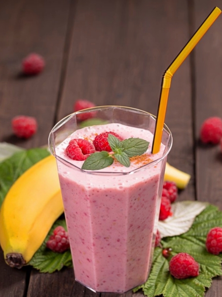 Batido de Frambuesa y Platano Batido de Frambuesa y Platano