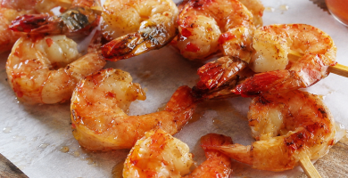 Brochetas de Camarón