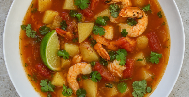 Caldo de Camarón con Verduras