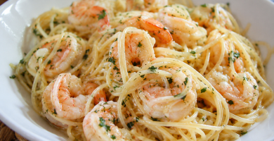 Espagueti con Camarones