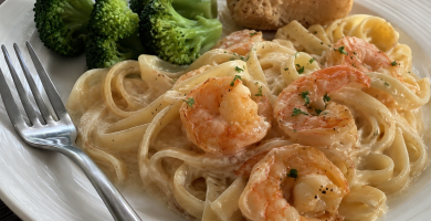 Fetuccine con Camarones