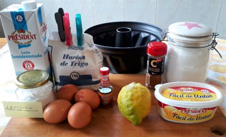 Ingredientes del bizcocho de limón sin yogur