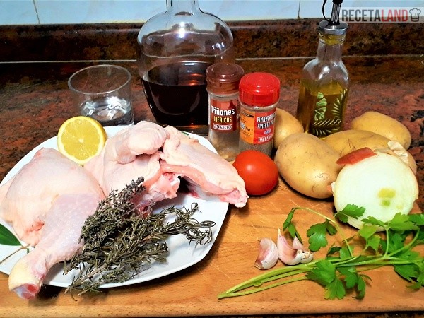 Ingredientes para un asado de pollo