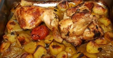 pollo asado al horno con patatas 1