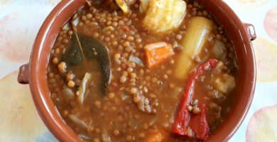 Cazuela de lentejas con verduras