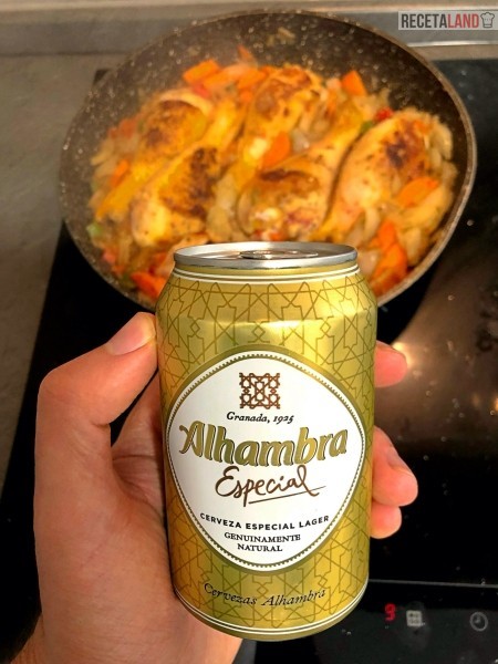 cerveza alhambra para el pollo