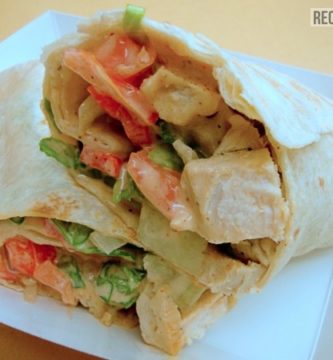 Wrap de Pollo, Lechuga y Verduras
