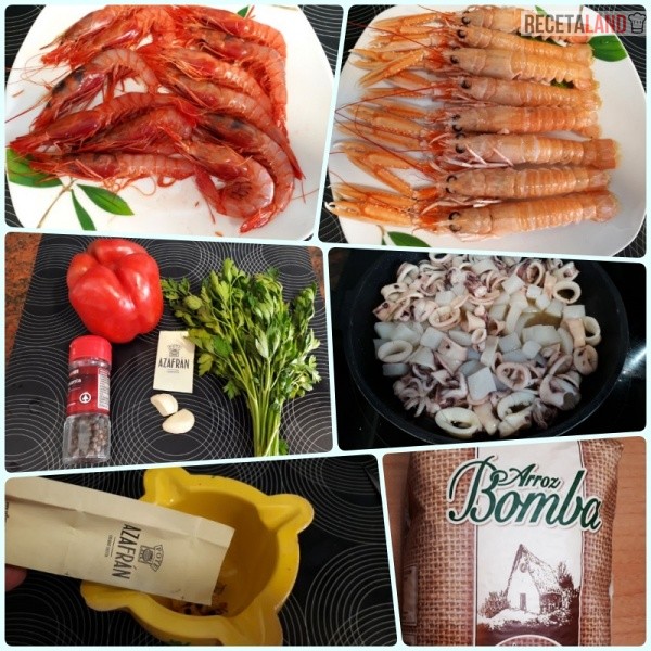 Ingredientes Paella de Marisco