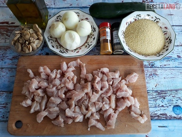 Ingredientes Cuscús con Pollo al curry