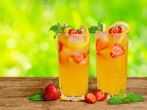 Naranjada con fresa y limon Naranjada con fresa y limon