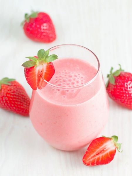 Agua de fresa con crema Agua de fresa con crema