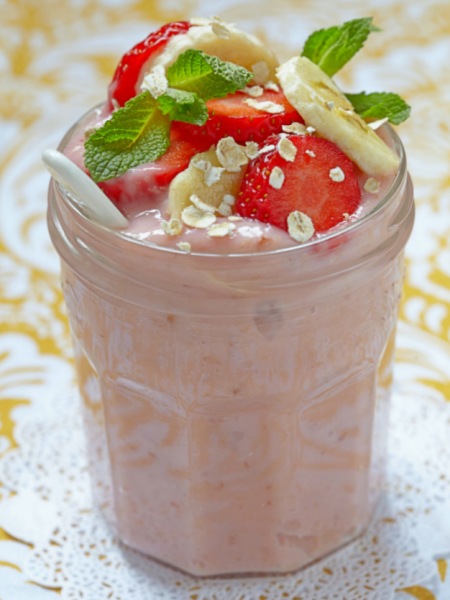 Batido o Licuado de Avena y Fresa Batido o Licuado de Avena y Fresa