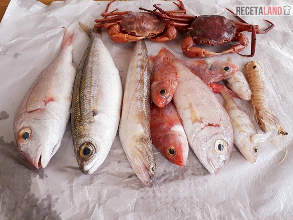 Ingredientes para el fumet del caldero