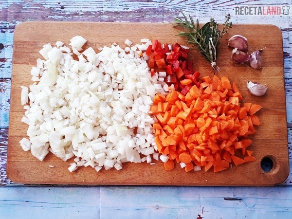 Verduras para las carrilleras con pimiento rojo