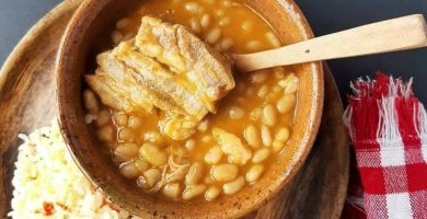 Frijoles blanco con costilla de cerdo