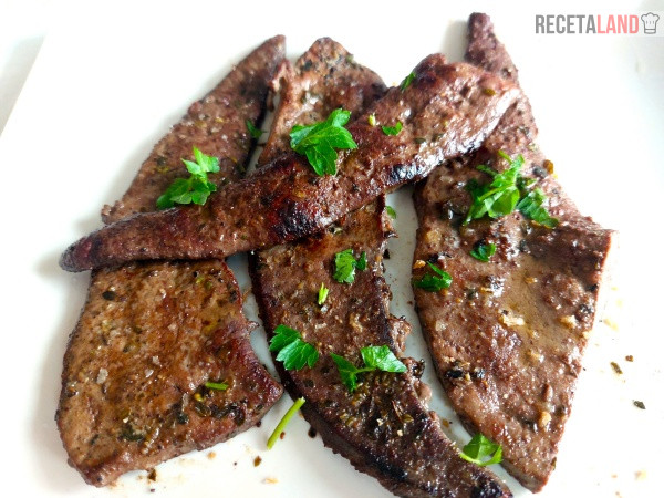 Hígado de Ternera a la Plancha aliñado con limón y perejil